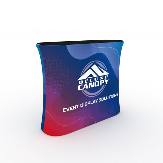 Long Oval Tension Fabric Counter | Trade Show Display Counters - Deluxe Canopy