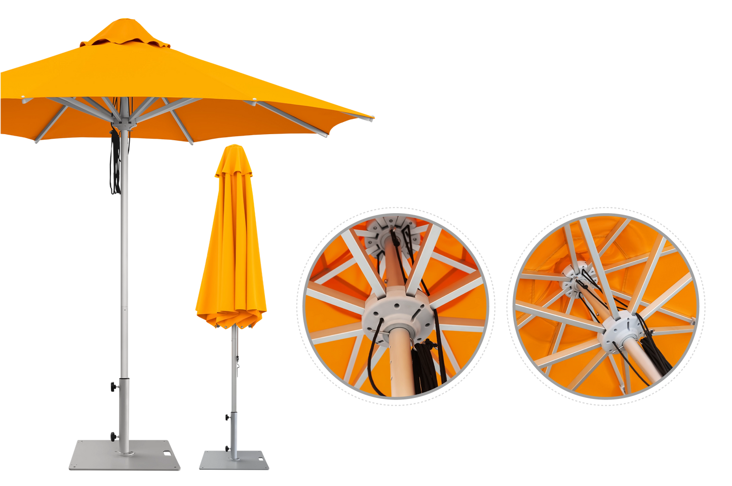 Custom Printed Commercial Restaurant Patio Umbrella - Deluxe Canopy