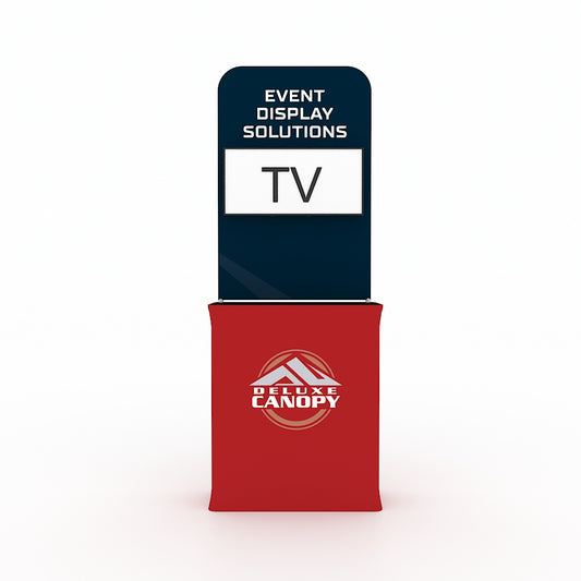 TV Counter Display Stand | Premium Trade Show Stands - Deluxe Canopy