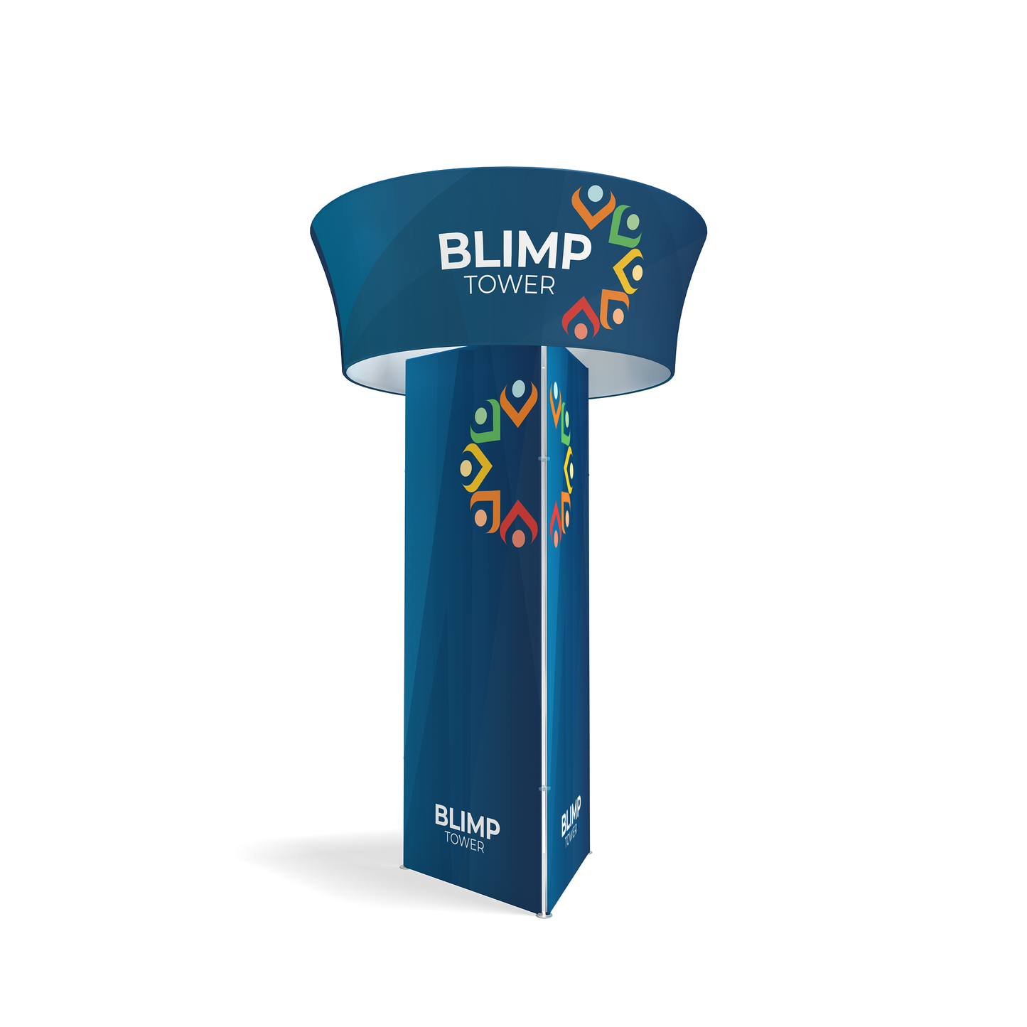 WaveLine® Blimp Triangular Tower 20ft Island Exhibit with WaveLine Media