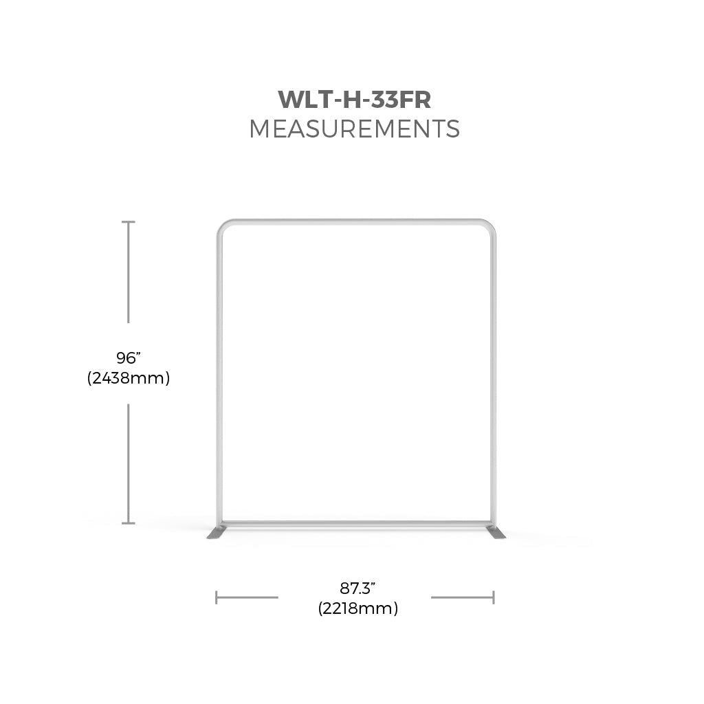 WaveLight® LED Backlit Tension Fabric Display 8ft Measurements