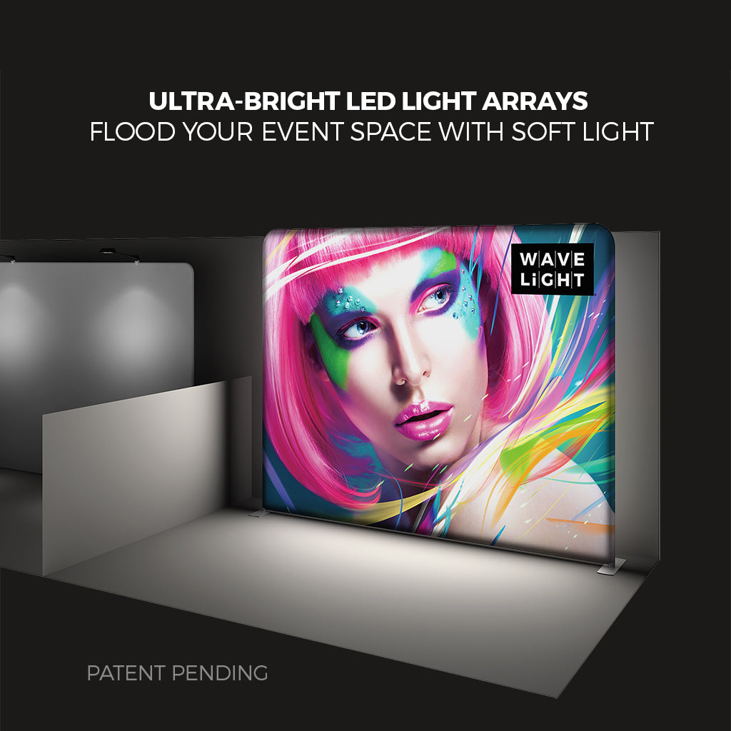 WaveLight® LED Backlit Tension Fabric Display 10ft - Soft Lighting