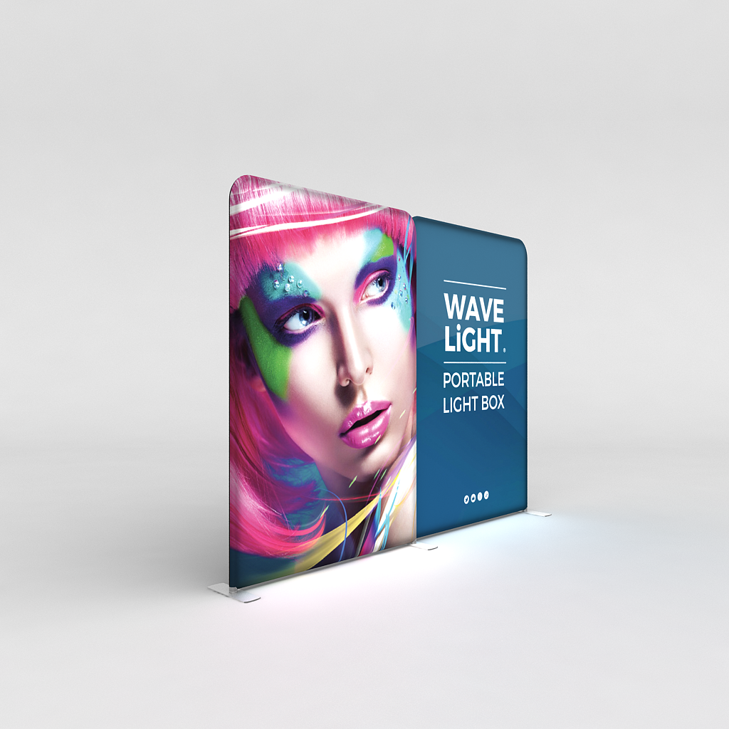 WaveLight® LED Backlit Tension Fabric Display 10ft for Trade Shows and Events