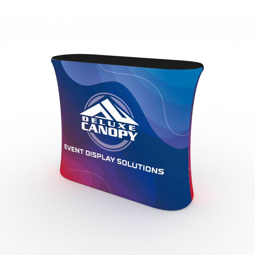 Long Oval Tension Fabric Counter | Trade Show Display Counters - Deluxe Canopy