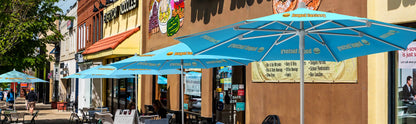 Custom Commercial Push Up Restaurant Patio Umbrella - Deluxe Canpopy