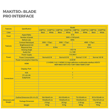Makitso Blade 58" - 4K Digital Signage Kiosk